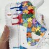 Hand-Painted Autism Awareness Air Force 1 For Kids: Rainbow Drip Sneakers - Image 3