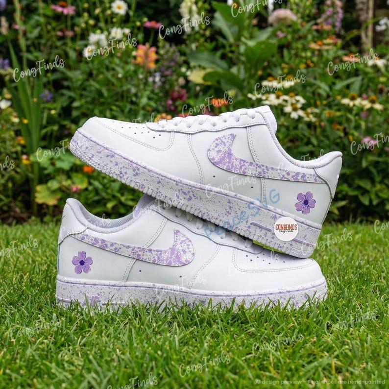 Custom Lavender Floral Air Force 1