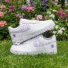 Custom Lavender Floral Air Force 1, Hand-Painted Purple Splatter Swoosh AF1 Sneakers - Image 2