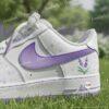 Hand-Painted Lavender Flower Air Force 1, Purple Splatter Sneakers, Custom Lilac Floral AF1 Shoes - Image 3