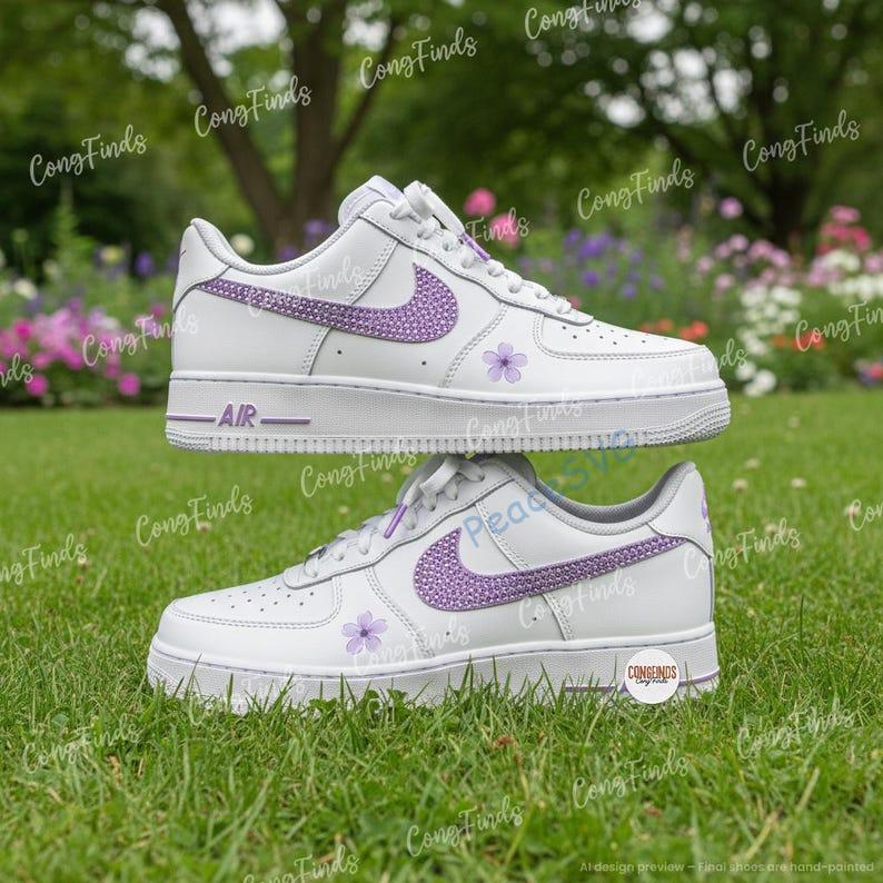 Custom Purple Bling Air Force 1