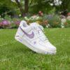 Custom Purple Rhinestone Air Force 1 Shoes, Hand-Embellished Floral AF1 Sneakers - Image 2