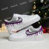 Hand Painted Purple Gray Drips AF1 Sneakers: Custom Color Block Shoes - Image 2