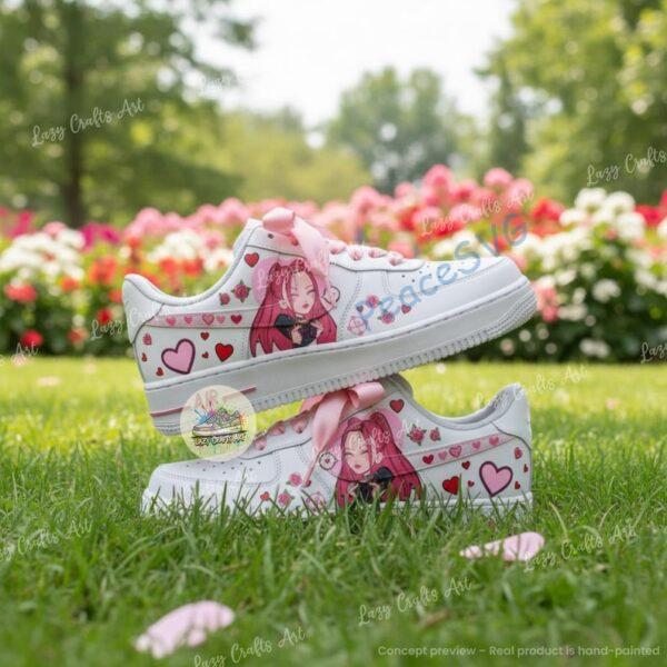 Custom K-Pop Chibi Valentine AF1 Sneakers, Hand Painted K-Pop Demon Hunter Character Shoes