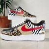 Custom Animal Print Sneakers | Hand-Painted Zebra and Leopard Design - Image 8