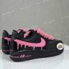 Custom Black Sneakers with Pink Drip | Hand-Painted Braided Laces
