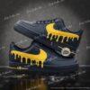 Hand Painted Air Force 1 Black Drip Swoosh Shoes: Custom Minimal & Dripping Variants Shoes