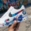 Personalized BMW Splatter Air Force 1 Sneakers: Hand-Painted Luxury Car AF1 Shoes - Image 4