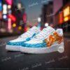 Custom Hand-Painted Air Force 1 Sneakers, Fire and Ice Design - Image 2
