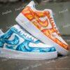 Custom Hand-Painted Air Force 1 Sneakers, Fire and Ice Design - Image 7