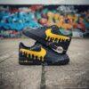 Custom Drip Swoosh Air Force 1 Black Shoes: Hand Painted Minimal & Dripping Shoes