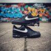 Custom Drip Swoosh Air Force 1 Black Shoes: Hand Painted Minimal & Dripping Shoes - Image 8