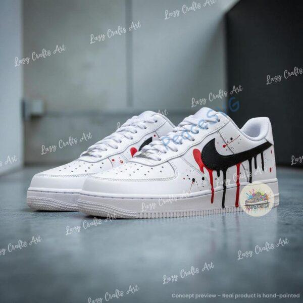 Alternative view of Custom Hand-Painted Drip Air Force 1 Sneakers, Streetwear AF1