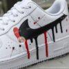 Custom Hand-Painted Drip Air Force 1 Sneakers, Streetwear AF1 - Image 3