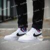 Custom Hand-Painted Air Force 1 Sneakers, Black Drip, Pink Splatter - Image 3