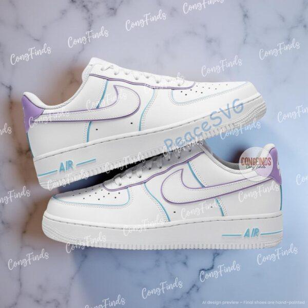 Custom Hand-Painted Pastel Outline Air Force 1 Sneakers