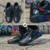 Personalized BMW Splatter Air Force 1 Sneakers: Hand Painted BMW Black AF1 Shoes - Image 3