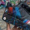 Personalized BMW Drip Splatter Air Force 1 Sneakers: Hand Painted BMW AF1 Shoes - Image 4