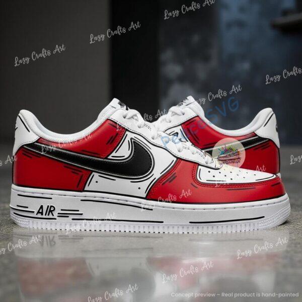 Alternative view of Hand-painted Atlanta Football Air Force 1, Custom Football Team AF1 Sneakers