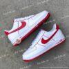 Custom Red Air Force 1 Sneakers, Hand Painted Color Block AF1 Shoes - Image 3