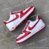 Custom Red Air Force 1 Sneakers, Hand Painted Color Block AF1 Shoes - Image 5
