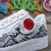 Custom Hand-Painted Air Force 1 Sneakers, Japanese Wave - Image 2