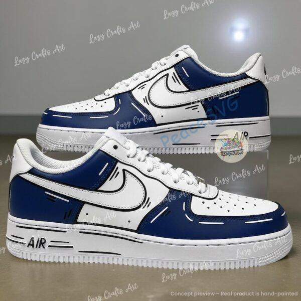 Alternative view of Hand-Painted Cowboys Air Force 1 Sneakers, Custom Dallas Football Shoes