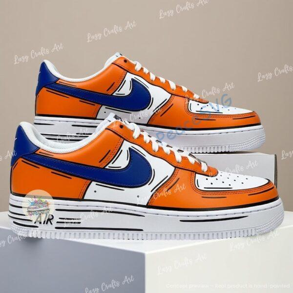 Alternative view of Hand-Painted Bronco Football Air Force 1 Sneakers, Custom Denver Shoes