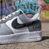 Custom Gray Air Force 1 Sneakers: Personalized Name & Date, Handmade AF1 Design - Image 3