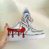 Custom Hand-Painted Cartoon Red Air Force 1 Sneakers: Personalized AF1 Gift - Image 2