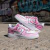 Custom Pink Comic Air Force 1 Sneakers: Hand-Painted 2D Cartoon AF1 Shoes - Image 2