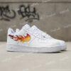 Hand-Painted Flame Air Force 1 Sneakers– Custom Fire Swoosh AF1 Shoes - Image 3
