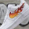 Hand-Painted Flame Air Force 1 Sneakers– Custom Fire Swoosh AF1 Shoes - Image 6