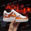 Hand-Painted Flame Air Force 1 Sneakers– Personalized Fire Swoosh AF1 Shoes - Image 4
