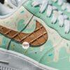 Hand-Painted Ice Cream Drip Air Force 1 Sneakers, Waffle Cone Swoosh - Image 3