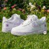 Custom Lavender Floral Air Force 1, Hand-Painted Purple Splatter Swoosh AF1 Sneakers - Image 3