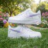 Custom Lavender Drip Air Force 1 Shoes, Hand-Painted Sneakers - Image 2