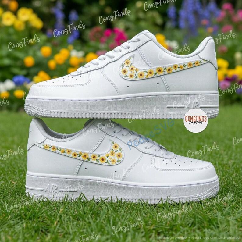 Custom Mini Sunflower Air Force 1 Shoes