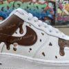 Custom Chocolate Drip Air Force 1 – Brown Melt Hand-Painted AF1 Sneakers - Image 4