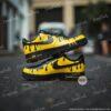Custom Drip Black Air Force 1 Sneakers, Hand-Painted Yellow AF1 Shoes