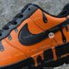 Custom Black Orange Drip AF1 Sneakers, Hand-Painted Streetwear Air Force 1 Shoes - Image 3