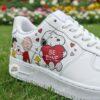 Custom Cartoon Sneakers, Valentine's Hand-Painted Air Force 1, Retro Love Design - Image 4