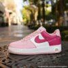 Custom Hand-Painted Pink Air Force 1 Sneakers – Valentine's Gift - Image 2