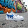 Hand-Painted Cartoon Blue Drip Air Force 1 Sneakers: Personalized AF1 Gift - Image 3