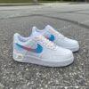 Custom Gradient Air Force 1 – Hand-Painted Blue Pink Pastel Swoosh AF1 Sneakers - Image 2