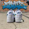Custom Yellow Drip Air Force 1 – Blue Paint Splatter AF1 Sneakers, Hand-Painted Streetwear Shoes - Image 4
