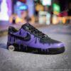 Hand-Painted Black Purple Drip AF1 Sneakers, Custom Air Force 1 Shoes - Image 2