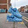 Custom Hand-Painted Blue Air Force 1 Sneakers, Personalized AF1 Shoes - Image 2