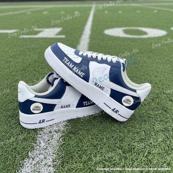 Alternative view of Personalized Hand-Painted Football AF1 Sneakers, Adult/Kids
