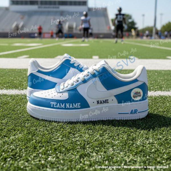 Personalized Detroit Football Air Force 1 Sneakers, Hand-Painted Lion Fan AF1